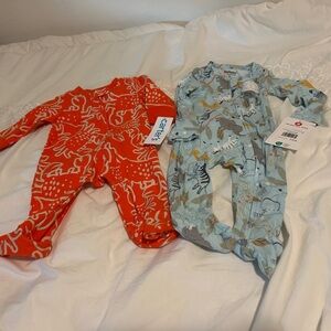 Carter's Vibrant Orange and Playful Blue Footies
